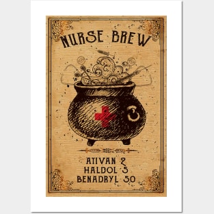 Nurse Brew Ativan Haldol Benadryl Halloween Posters and Art